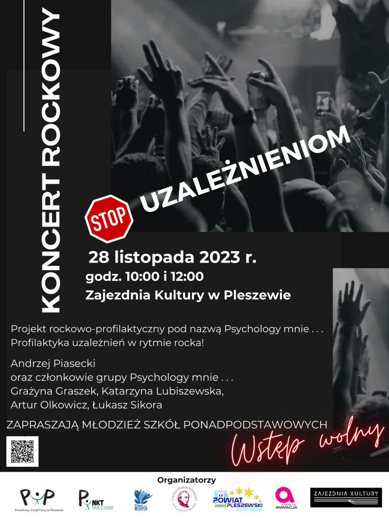 Koncert rockowy 28.11.2023 r- stop uzależnieniom