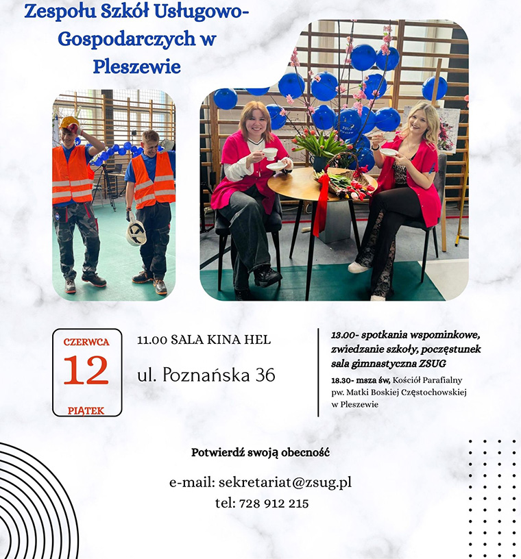 140 lat ZSUG w Pleszewie - zapraszamy 12 czerwca 2026 roku