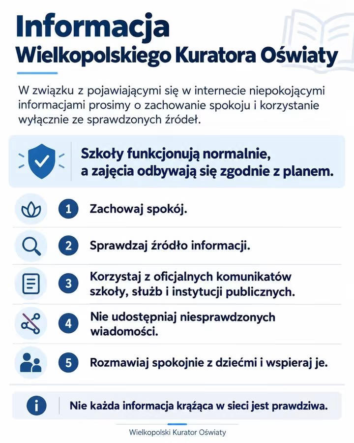 Informacja Wielkopolskiego Kuratora Oświaty