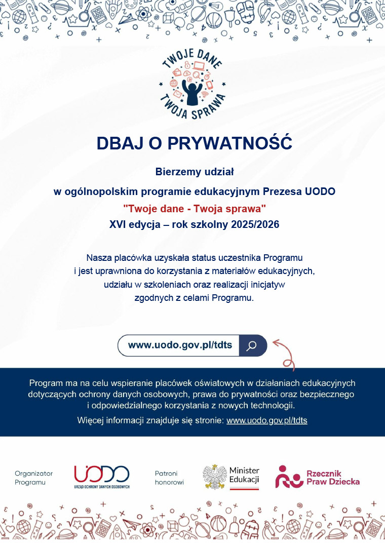 potwierdzenie uczestnictwa - twoje dane twoja sprawa